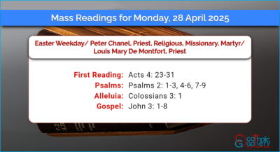 Daily Mass Readings for Monday, 28 April 2025