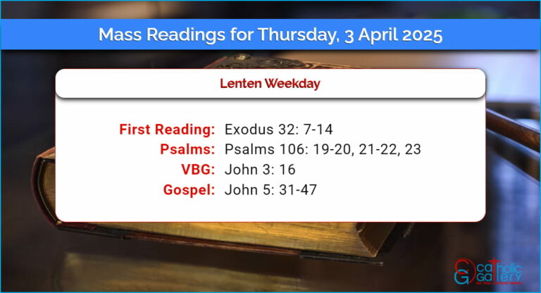 Daily Mass Readings for Thursday, 3 April 2025