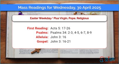 Daily Mass Readings for Wednesday, 30 April 2025