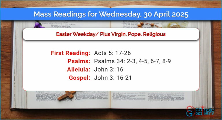 Daily Mass Readings for Wednesday, 30 April 2025