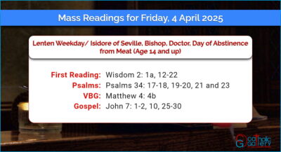 Daily Mass Readings for Friday, 4 April 2025