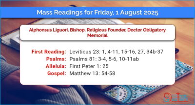 Daily Mass Readings for Friday, 1 August 2025