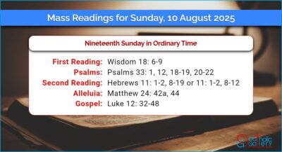 Daily Mass Readings for Sunday, 10 August 2025
