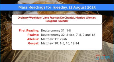 Daily Mass Readings for Tuesday, 12 August 2025