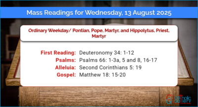 Daily Mass Readings for Wednesday, 13 August 2025