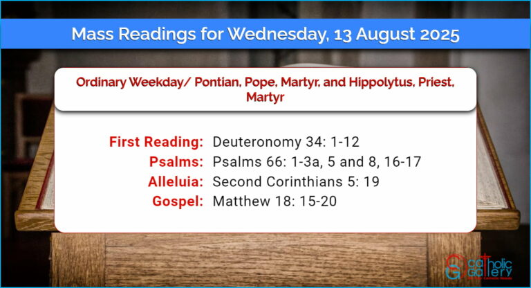 Daily Mass Readings for Wednesday, 13 August 2025