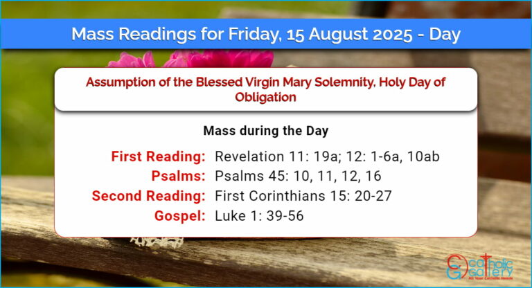 Daily Mass Readings for Friday, 15 August 2025 – Day