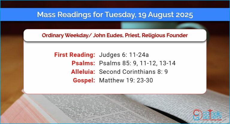 Daily Mass Readings for Tuesday, 19 August 2025