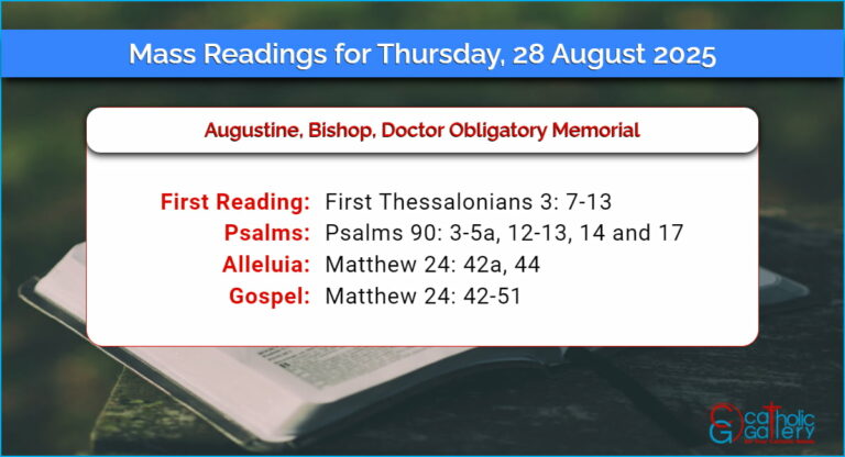 Daily Mass Readings for Thursday, 28 August 2025