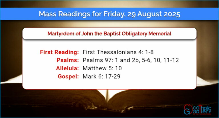 Daily Mass Readings for Friday, 29 August 2025