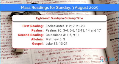 Daily Mass Readings for Sunday, 3 August 2025