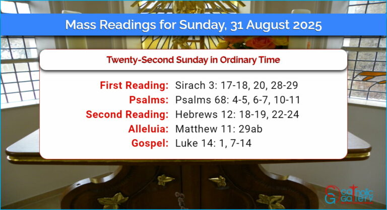 Daily Mass Readings for Sunday, 31 August 2025