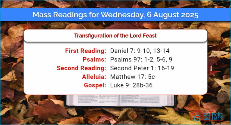 Daily Mass Readings for Wednesday, 6 August 2025