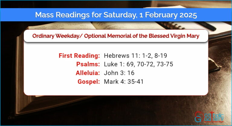 Daily Mass Readings for Saturday, 1 February 2025