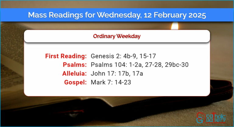 Daily Mass Readings for Wednesday, 12 February 2025
