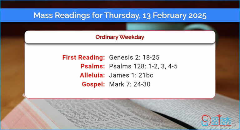 Daily Mass Readings for Thursday, 13 February 2025