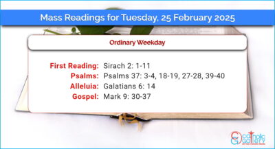 Daily Mass Readings for Tuesday, 25 February 2025