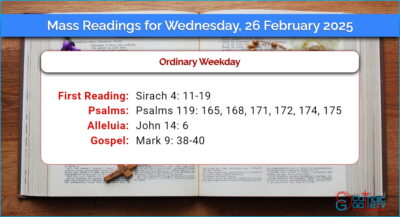 Daily Mass Readings for Wednesday, 26 February 2025