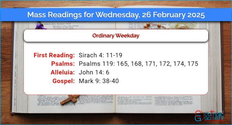 Daily Mass Readings for Wednesday, 26 February 2025