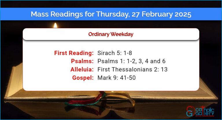 Daily Mass Readings for Thursday, 27 February 2025