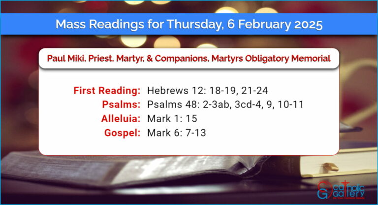 Daily Mass Readings for Thursday, 6 February 2025
