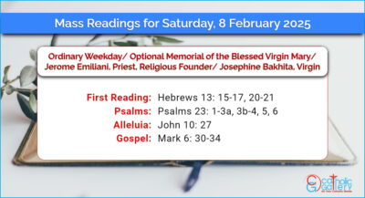 Daily Mass Readings for Saturday, 8 February 2025