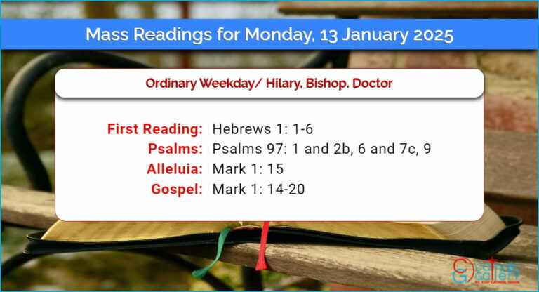 Daily Mass Readings for Monday, 13 January 2025