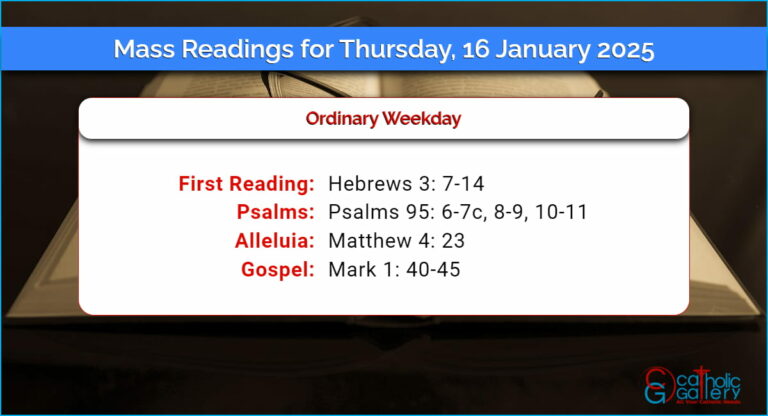 Daily Mass Readings for Thursday, 16 January 2025