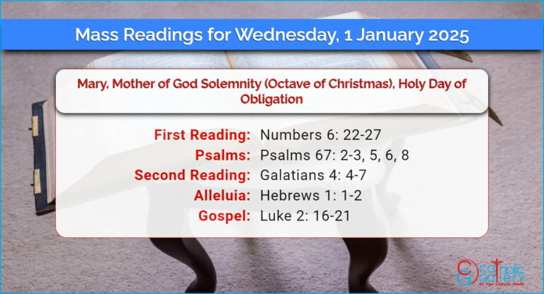 Daily Mass Readings for Wednesday, 1 January 2025