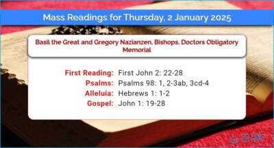 Daily Mass Readings for Thursday, 2 January 2025