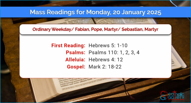 Daily Mass Readings for Monday, 20 January 2025