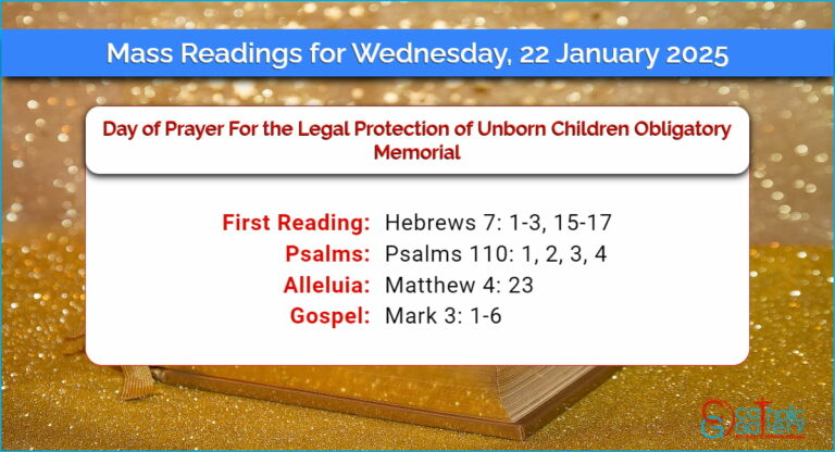 Daily Mass Readings for Wednesday, 22 January 2025