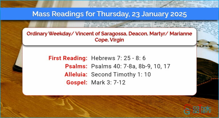 Daily Mass Readings for Thursday, 23 January 2025