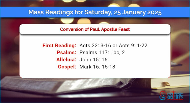 Daily Mass Readings for Saturday, 25 January 2025