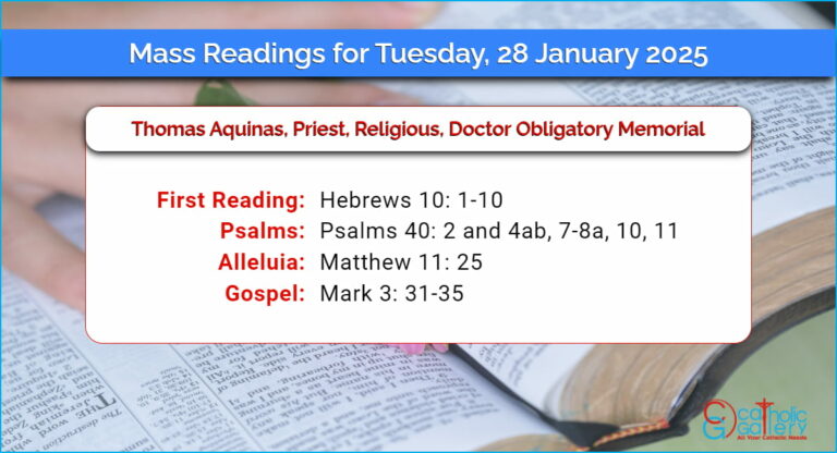 Daily Mass Readings for Tuesday, 28 January 2025