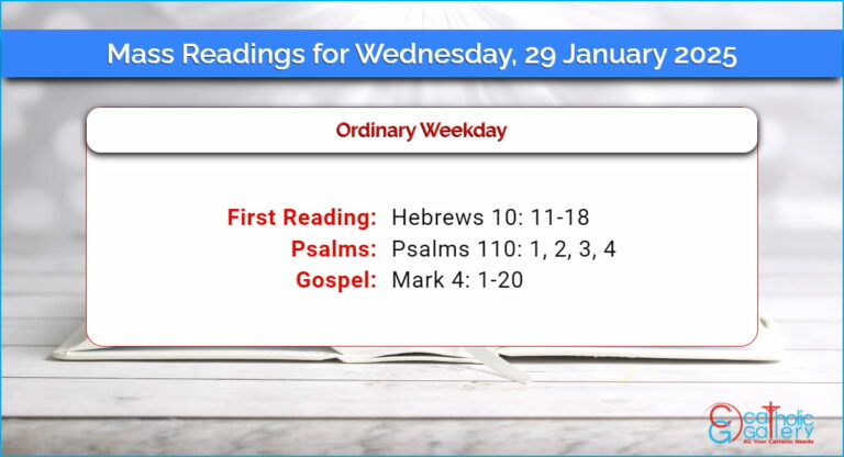 Daily Mass Readings for Wednesday, 29 January 2025