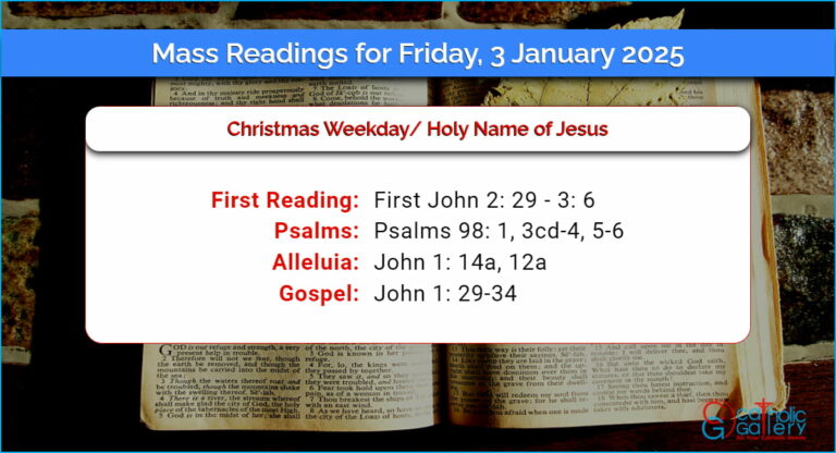 Daily Mass Readings for Friday, 3 January 2025