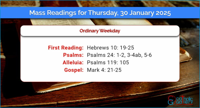 Daily Mass Readings for Thursday, 30 January 2025