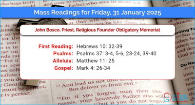 Daily Mass Readings for Friday, 31 January 2025