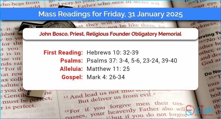 Daily Mass Readings for Friday, 31 January 2025