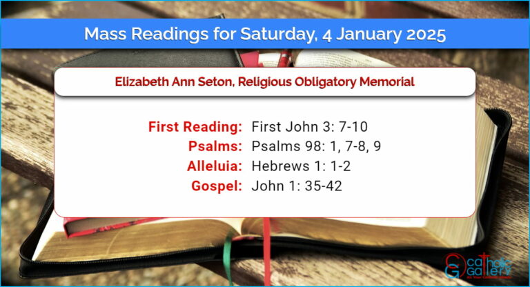 Daily Mass Readings for Saturday, 4 January 2025