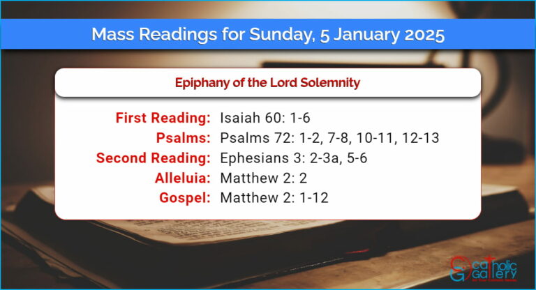 Daily Mass Readings for Sunday, 5 January 2025