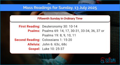 Daily Mass Readings for Sunday, 13 July 2025