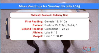 Daily Mass Readings for Sunday, 20 July 2025
