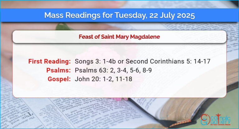 Daily Mass Readings for Tuesday, 22 July 2025