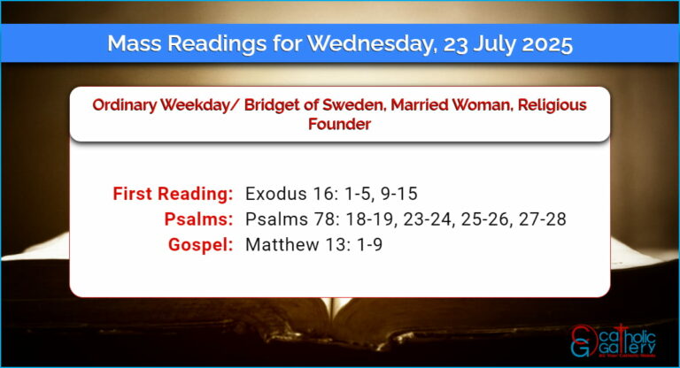 Daily Mass Readings for Wednesday, 23 July 2025