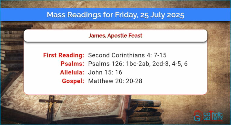 Daily Mass Readings for Friday, 25 July 2025