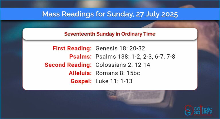Daily Mass Readings for Sunday, 27 July 2025