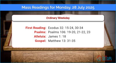 Daily Mass Readings for Monday, 28 July 2025