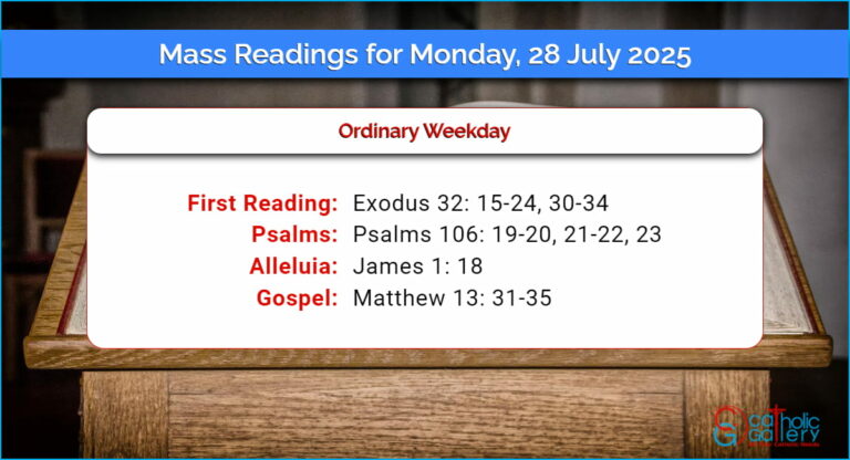 Daily Mass Readings for Monday, 28 July 2025